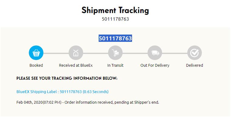 Blue ex tracking